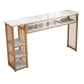 Modern Style Wood Bar Stool Table Rectangle Bar Table for Cafe White-Gold Without Chairs Clearhalo 'Bar Furniture' 'Bar Tables' 'bar_tables' 'furn' 'furn_bar_tables' 'Furniture' 'Kitchen & Dining Furniture' 6610586