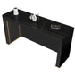 Sintered Stone Bistro Bar Table Rectangle Wooden Base Bar Table for Home Black Without Chairs Clearhalo 'Bar Furniture' 'Bar Tables' 'bar_tables' 'furn' 'furn_bar_tables' 'Furniture' 'Kitchen & Dining Furniture' 6610633
