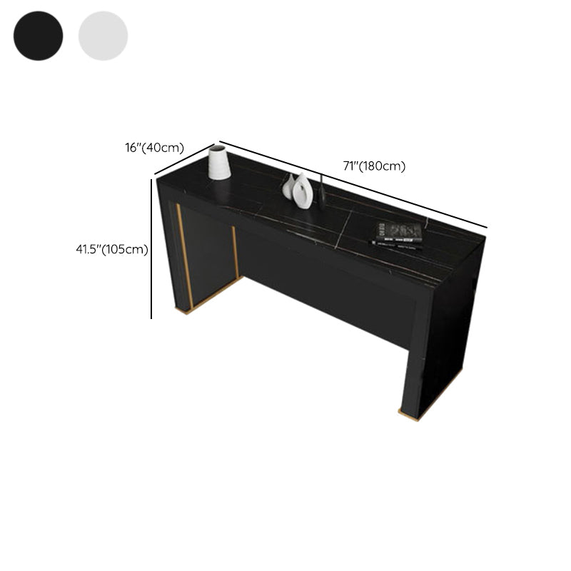 Sintered Stone Bistro Bar Table Rectangle Wooden Base Bar Table for Home Clearhalo 'Bar Furniture' 'Bar Tables' 'bar_tables' 'furn' 'furn_bar_tables' 'Furniture' 'Kitchen & Dining Furniture' 6610644