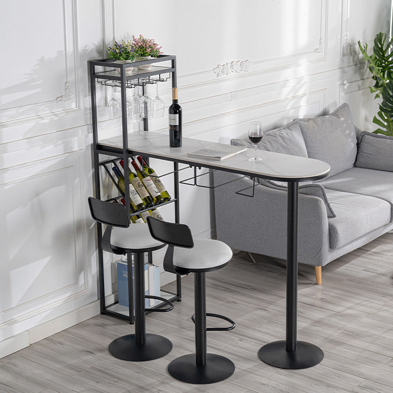 Mesa de Bar de piedra sinterizada, estante para vinos moderno, mesa de Bar para sala de estar