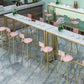 Rectangle Bar Dining Table Faux Marble Counter Height Dining Table