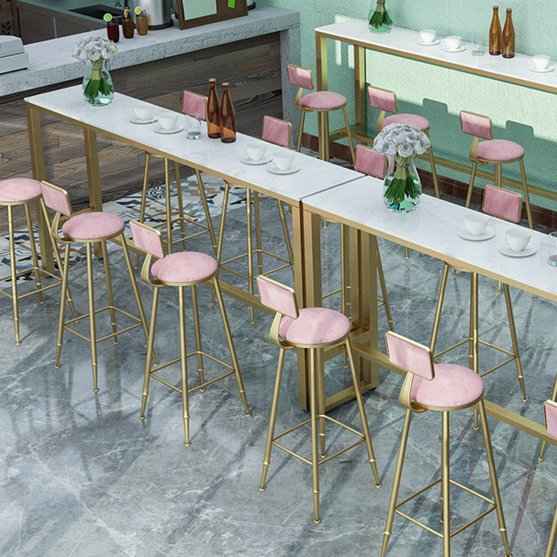 Rectangle Bar Dining Table Faux Marble Counter Height Dining Table