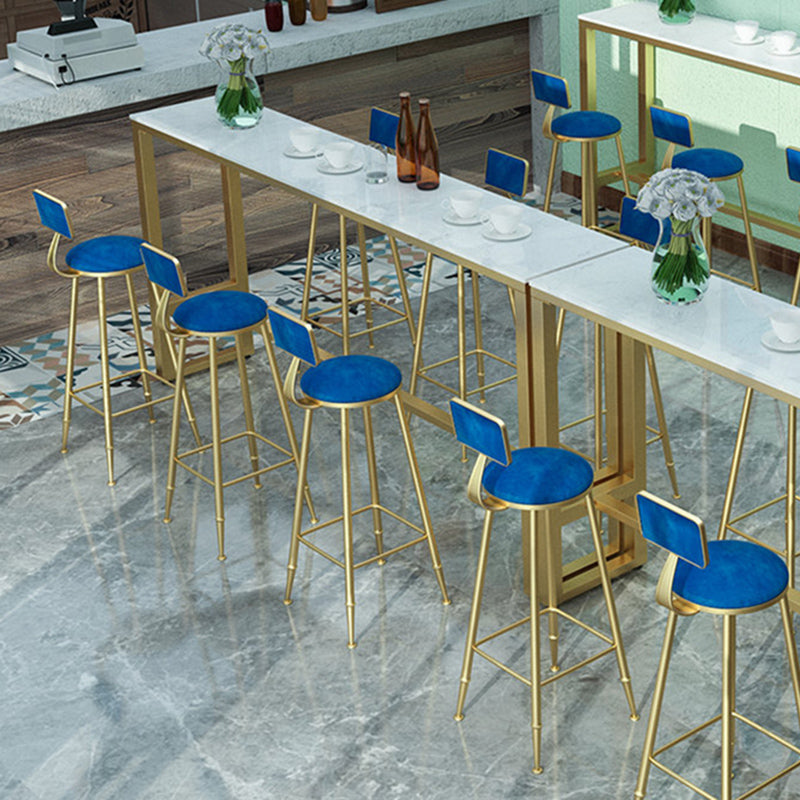 Rectangle Bar Dining Table Faux Marble Counter Height Dining Table