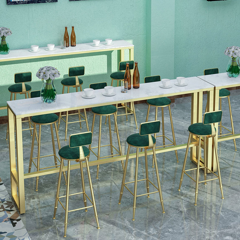 Rectangle Bar Dining Table Faux Marble Counter Height Dining Table