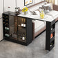 Rectangle Counter Height Table Modern Bar Dining Table with Shelves Black Without Chairs Clearhalo 'Bar Furniture' 'Bar Tables' 'bar_tables' 'furn' 'furn_bar_tables' 'Furniture' 'Kitchen & Dining Furniture' 6610757