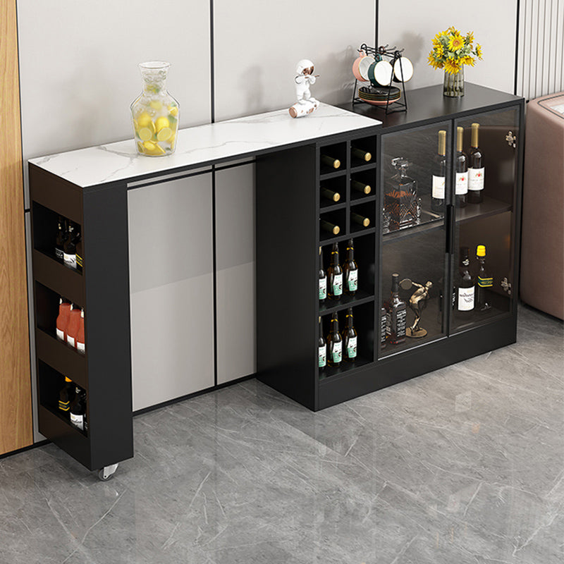 Rectangle Counter Height Table Modern Bar Dining Table with Shelves Clearhalo 'Bar Furniture' 'Bar Tables' 'bar_tables' 'furn' 'furn_bar_tables' 'Furniture' 'Kitchen & Dining Furniture' 6610760