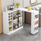 Rectangle Counter Height Table Modern Bar Dining Table with Shelves White Without Chairs Clearhalo 'Bar Furniture' 'Bar Tables' 'bar_tables' 'furn' 'furn_bar_tables' 'Furniture' 'Kitchen & Dining Furniture' 6610761