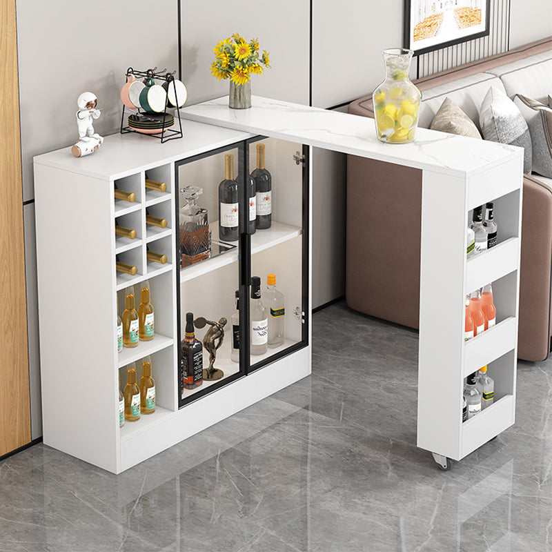 Rectangle Counter Height Table Modern Bar Dining Table with Shelves White Without Chairs Clearhalo 'Bar Furniture' 'Bar Tables' 'bar_tables' 'furn' 'furn_bar_tables' 'Furniture' 'Kitchen & Dining Furniture' 6610761