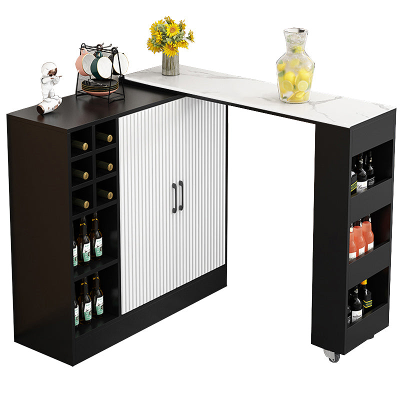 Rectangle Counter Height Table Modern Bar Dining Table with Shelves Clearhalo 'Bar Furniture' 'Bar Tables' 'bar_tables' 'furn' 'furn_bar_tables' 'Furniture' 'Kitchen & Dining Furniture' 6610763