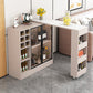 Rectangle Counter Height Table Modern Bar Dining Table with Shelves Apricot Without Chairs Clearhalo 'Bar Furniture' 'Bar Tables' 'bar_tables' 'furn' 'furn_bar_tables' 'Furniture' 'Kitchen & Dining Furniture' 6610764