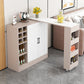 Rectangle Counter Height Table Modern Bar Dining Table with Shelves Light Apricot Without Chairs Clearhalo 'Bar Furniture' 'Bar Tables' 'bar_tables' 'furn' 'furn_bar_tables' 'Furniture' 'Kitchen & Dining Furniture' 6610765
