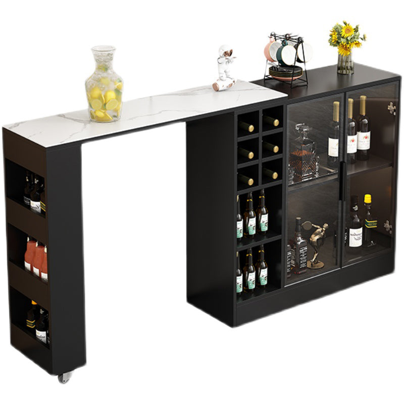 Rectangle Counter Height Table Modern Bar Dining Table with Shelves Clearhalo 'Bar Furniture' 'Bar Tables' 'bar_tables' 'furn' 'furn_bar_tables' 'Furniture' 'Kitchen & Dining Furniture' 6610771