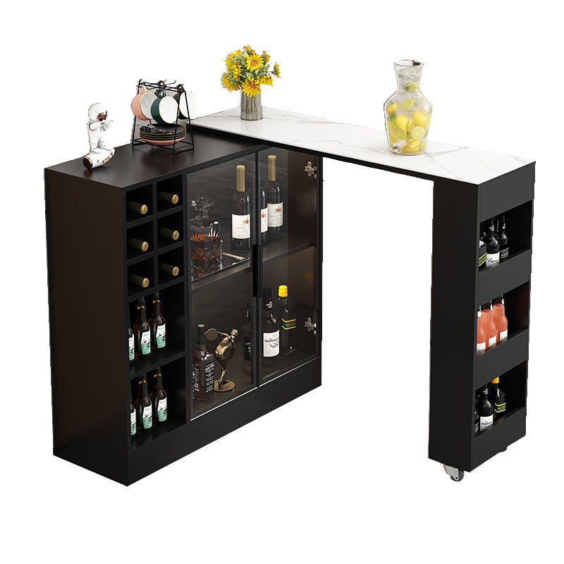 Rectangle Counter Height Table Modern Bar Dining Table with Shelves Clearhalo 'Bar Furniture' 'Bar Tables' 'bar_tables' 'furn' 'furn_bar_tables' 'Furniture' 'Kitchen & Dining Furniture' 6610772