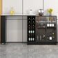 Rectangle Counter Height Table Modern Bar Dining Table with Shelves Clearhalo 'Bar Furniture' 'Bar Tables' 'bar_tables' 'furn' 'furn_bar_tables' 'Furniture' 'Kitchen & Dining Furniture' 6610773
