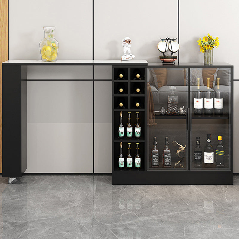 Rectangle Counter Height Table Modern Bar Dining Table with Shelves Clearhalo 'Bar Furniture' 'Bar Tables' 'bar_tables' 'furn' 'furn_bar_tables' 'Furniture' 'Kitchen & Dining Furniture' 6610773
