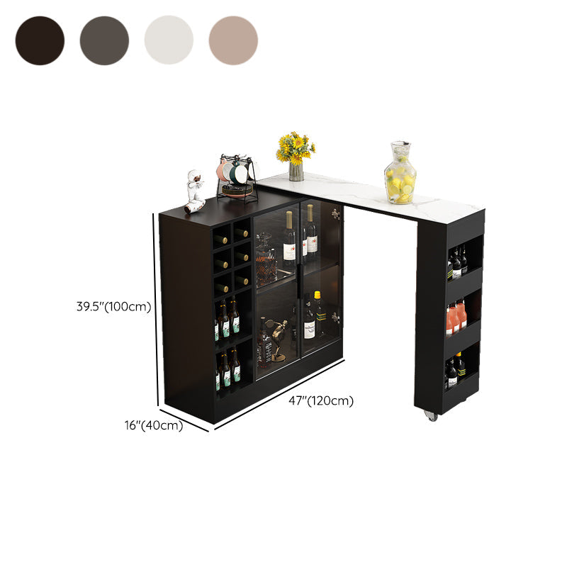 Rectangle Counter Height Table Modern Bar Dining Table with Shelves Clearhalo 'Bar Furniture' 'Bar Tables' 'bar_tables' 'furn' 'furn_bar_tables' 'Furniture' 'Kitchen & Dining Furniture' 6610777