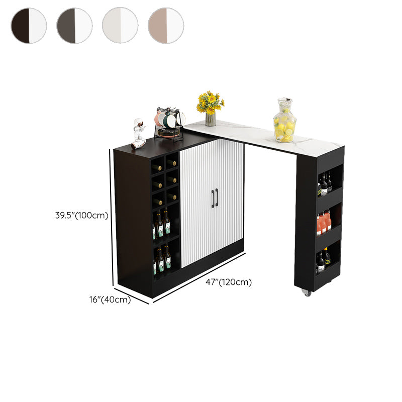Rectangle Counter Height Table Modern Bar Dining Table with Shelves Clearhalo 'Bar Furniture' 'Bar Tables' 'bar_tables' 'furn' 'furn_bar_tables' 'Furniture' 'Kitchen & Dining Furniture' 6610778