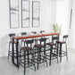 Solid Wood Bar Table Industrial Brown Dining Table for Kitchen Use 55.1"L x 15.7"W x 41.3"H Without Chairs Clearhalo 'Bar Furniture' 'Bar Tables' 'bar_tables' 'furn' 'furn_bar_tables' 'Furniture' 'Kitchen & Dining Furniture' 6610779
