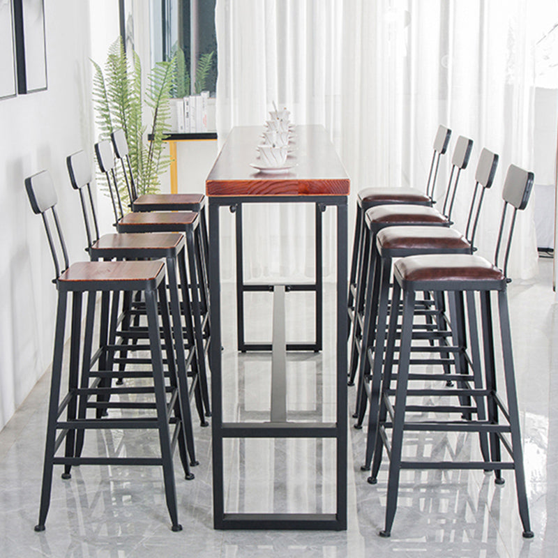 Solid Wood Bar Table Industrial Brown Dining Table for Kitchen Use Clearhalo 'Bar Furniture' 'Bar Tables' 'bar_tables' 'furn' 'furn_bar_tables' 'Furniture' 'Kitchen & Dining Furniture' 6610782