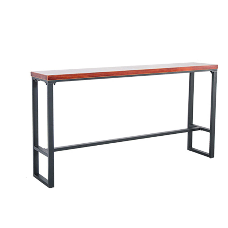 Solid Wood Bar Table Industrial Brown Dining Table for Kitchen Use 39.4"L x 15.7"W x 41.3"H Without Chairs Clearhalo 'Bar Furniture' 'Bar Tables' 'bar_tables' 'furn' 'furn_bar_tables' 'Furniture' 'Kitchen & Dining Furniture' 6610783
