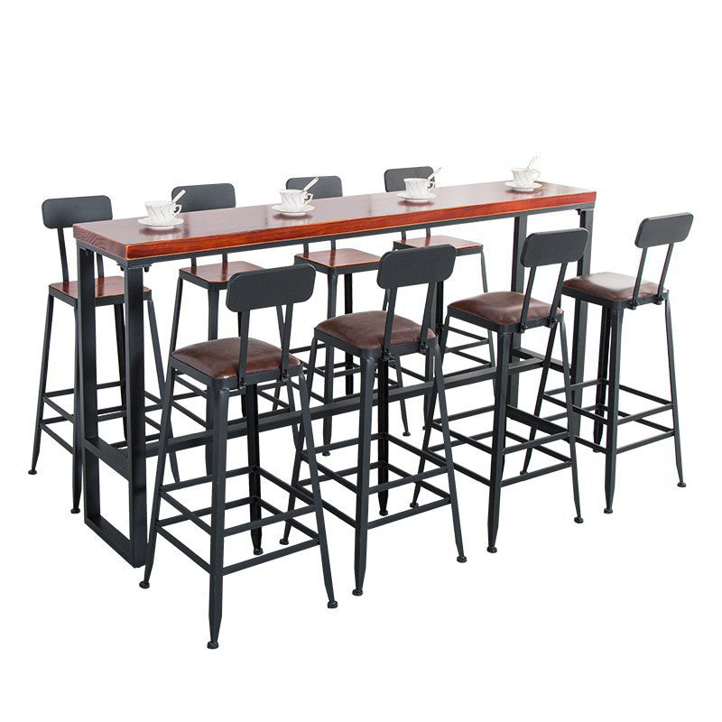 Solid Wood Bar Table Industrial Brown Dining Table for Kitchen Use Clearhalo 'Bar Furniture' 'Bar Tables' 'bar_tables' 'furn' 'furn_bar_tables' 'Furniture' 'Kitchen & Dining Furniture' 6610788