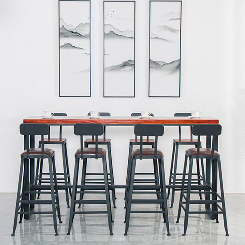 Solid Wood Bar Table Industrial Brown Dining Table for Kitchen Use Clearhalo 'Bar Furniture' 'Bar Tables' 'bar_tables' 'furn' 'furn_bar_tables' 'Furniture' 'Kitchen & Dining Furniture' 6610790