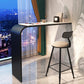 Stone and Metal Bar Dining Table Contemporary Counter Height Table 37"L x 16"W x 41"H Black Without Chairs Clearhalo 'Bar Furniture' 'Bar Tables' 'bar_tables' 'furn' 'furn_bar_tables' 'Furniture' 'Kitchen & Dining Furniture' 6610795