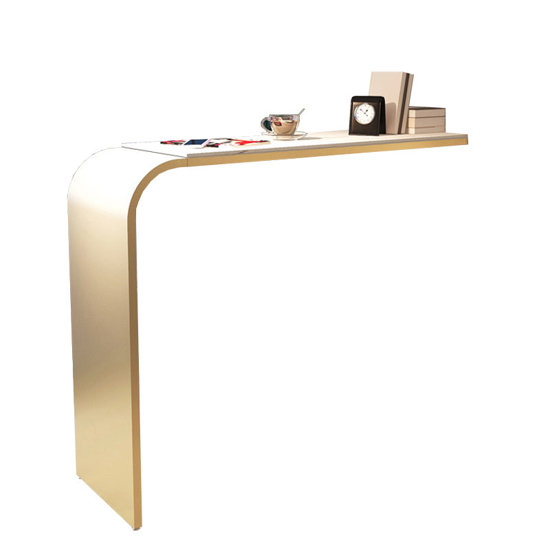 Stone and Metal Bar Dining Table Contemporary Counter Height Table Gold Without Chairs Clearhalo 'Bar Furniture' 'Bar Tables' 'bar_tables' 'furn' 'furn_bar_tables' 'Furniture' 'Kitchen & Dining Furniture' 6610798