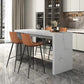 Faux Marble Counter Height Table Contemporary Pub Height Dining Table 59.1"L x 23.6"W x 39.4"H Without Chairs Clearhalo 'Bar Furniture' 'Bar Tables' 'bar_tables' 'furn' 'furn_bar_tables' 'Furniture' 'Kitchen & Dining Furniture' 6610811