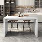 Faux Marble Counter Height Table Contemporary Pub Height Dining Table 78.7"L x 23.6"W x 39.4"H Without Chairs Clearhalo 'Bar Furniture' 'Bar Tables' 'bar_tables' 'furn' 'furn_bar_tables' 'Furniture' 'Kitchen & Dining Furniture' 6610812