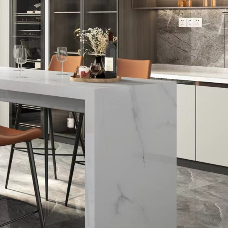 Faux Marble Counter Height Table Contemporary Pub Height Dining Table Clearhalo 'Bar Furniture' 'Bar Tables' 'bar_tables' 'furn' 'furn_bar_tables' 'Furniture' 'Kitchen & Dining Furniture' 6610815