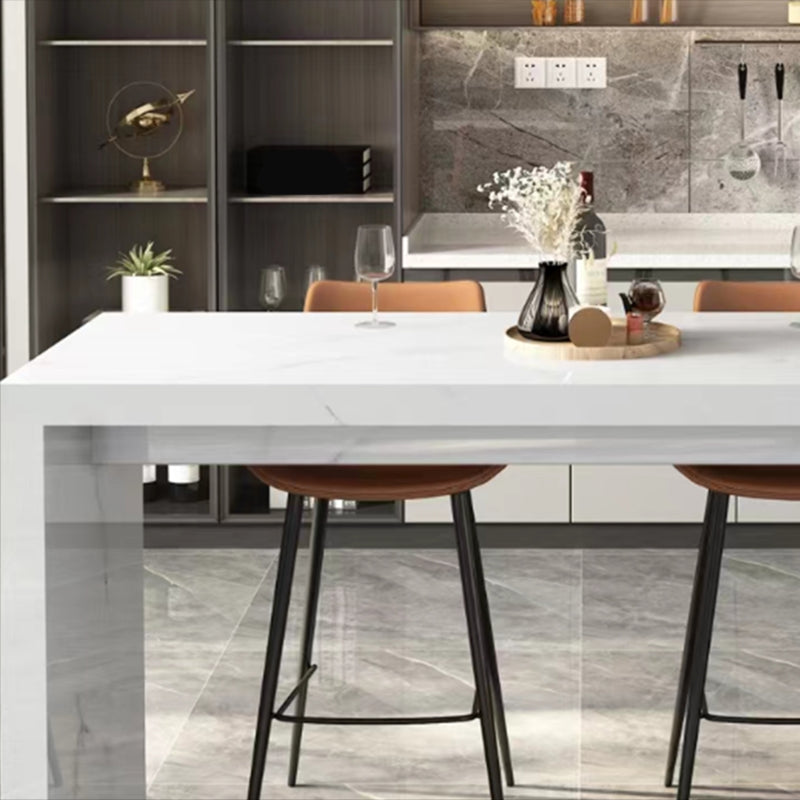 Faux Marble Counter Height Table Contemporary Pub Height Dining Table Clearhalo 'Bar Furniture' 'Bar Tables' 'bar_tables' 'furn' 'furn_bar_tables' 'Furniture' 'Kitchen & Dining Furniture' 6610817