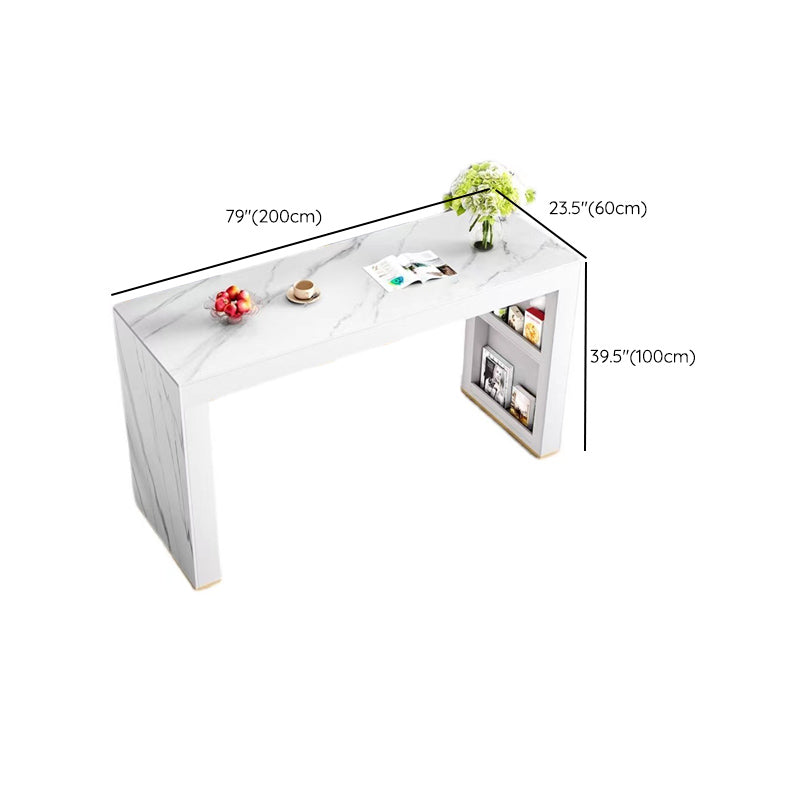 Faux Marble Counter Height Table Contemporary Pub Height Dining Table Clearhalo 'Bar Furniture' 'Bar Tables' 'bar_tables' 'furn' 'furn_bar_tables' 'Furniture' 'Kitchen & Dining Furniture' 6610821