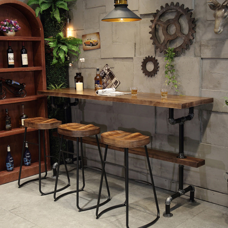 Solid Wood Counter Height Table Rectangle Bar Height Pub Table 94.5"L x 17.7"W x 41.3"H Without Chairs Clearhalo 'Bar Furniture' 'Bar Tables' 'bar_tables' 'furn' 'furn_bar_tables' 'Furniture' 'Kitchen & Dining Furniture' 6610831