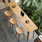 Solid Wood Bar Height Table Natural Rectangle Counter Height Table