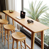 Vaste houten balktafel Natuurlijke rechthoekige teller hoogtafel