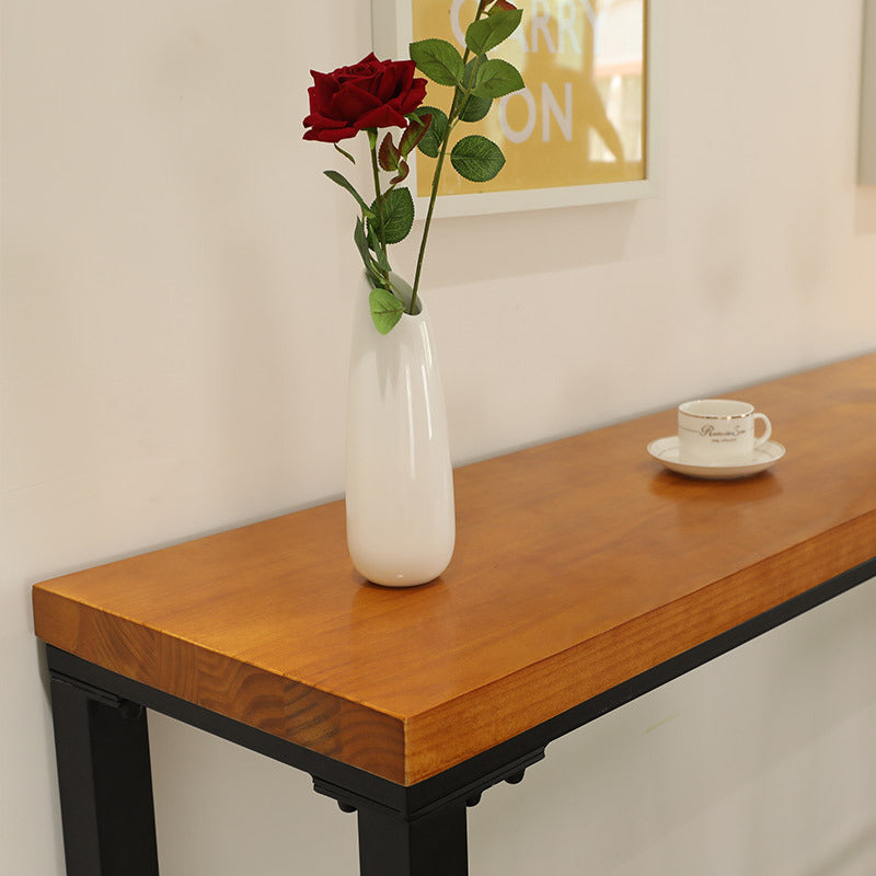 Industrial Bar-height Table Solid Wood Top Bistro Pub Table with Metal Base Clearhalo 'Bar Furniture' 'Bar Tables' 'bar_tables' 'furn' 'furn_bar_tables' 'Furniture' 'Kitchen & Dining Furniture' 6610902