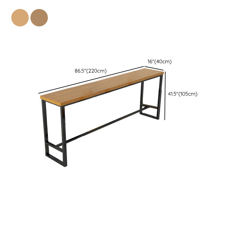 Industrial Bar-height Table Solid Wood Top Bistro Pub Table with Metal Base Clearhalo 'Bar Furniture' 'Bar Tables' 'bar_tables' 'furn' 'furn_bar_tables' 'Furniture' 'Kitchen & Dining Furniture' 6610906