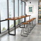Contemporary Solid Wood Bar Stool Table Rectangle Bar Table in Brown