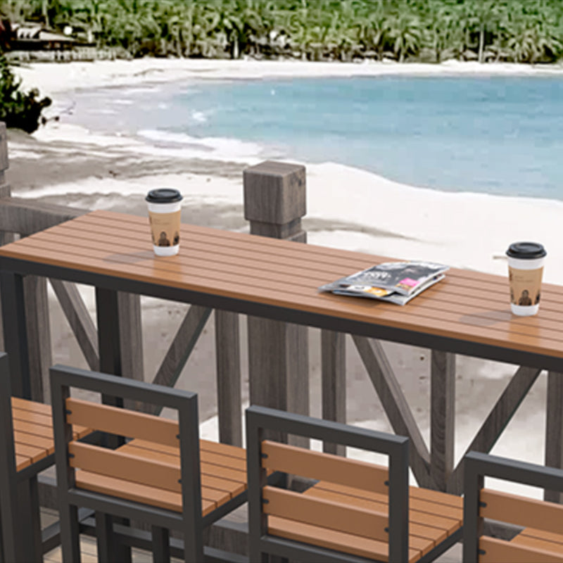 Industrial Counter Height Dining Table Trestle Bar Dining Table Clearhalo 'Bar Furniture' 'Bar Tables' 'bar_tables' 'furn' 'furn_bar_tables' 'Furniture' 'Kitchen & Dining Furniture' 6610972