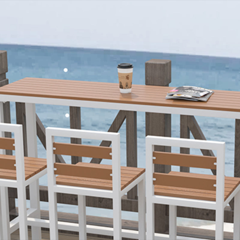 Industrial Counter Height Dining Table Trestle Bar Dining Table Clearhalo 'Bar Furniture' 'Bar Tables' 'bar_tables' 'furn' 'furn_bar_tables' 'Furniture' 'Kitchen & Dining Furniture' 6610975