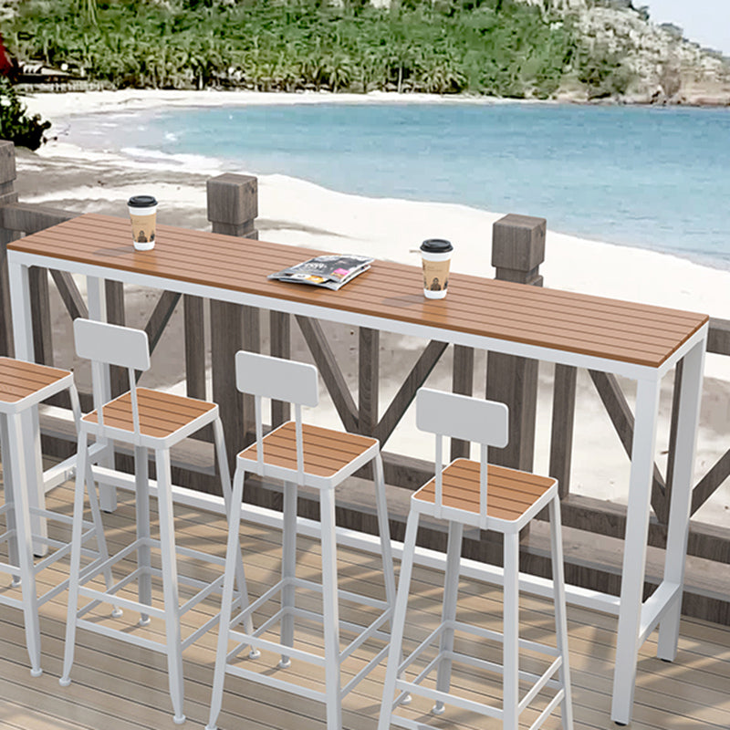 Industrial Counter Height Dining Table Trestle Bar Dining Table Clearhalo 'Bar Furniture' 'Bar Tables' 'bar_tables' 'furn' 'furn_bar_tables' 'Furniture' 'Kitchen & Dining Furniture' 6610976