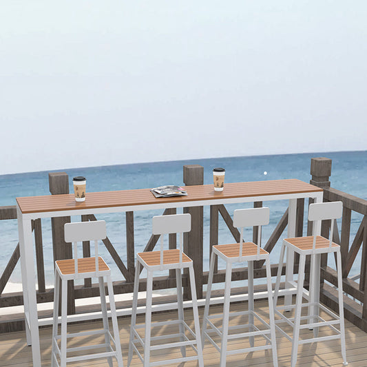 Industrial Counter Height Dining Table Trestle Bar Dining Table Clearhalo 'Bar Furniture' 'Bar Tables' 'bar_tables' 'furn' 'furn_bar_tables' 'Furniture' 'Kitchen & Dining Furniture' 6610977