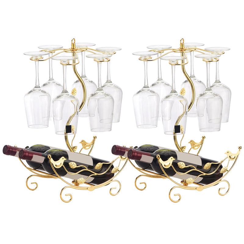 Kit de rejilla de vino de metal para soportes de vinos de encimera con almacenamiento de vino