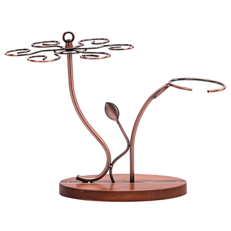 Estante de vidrio de vino de mesa contemporánea