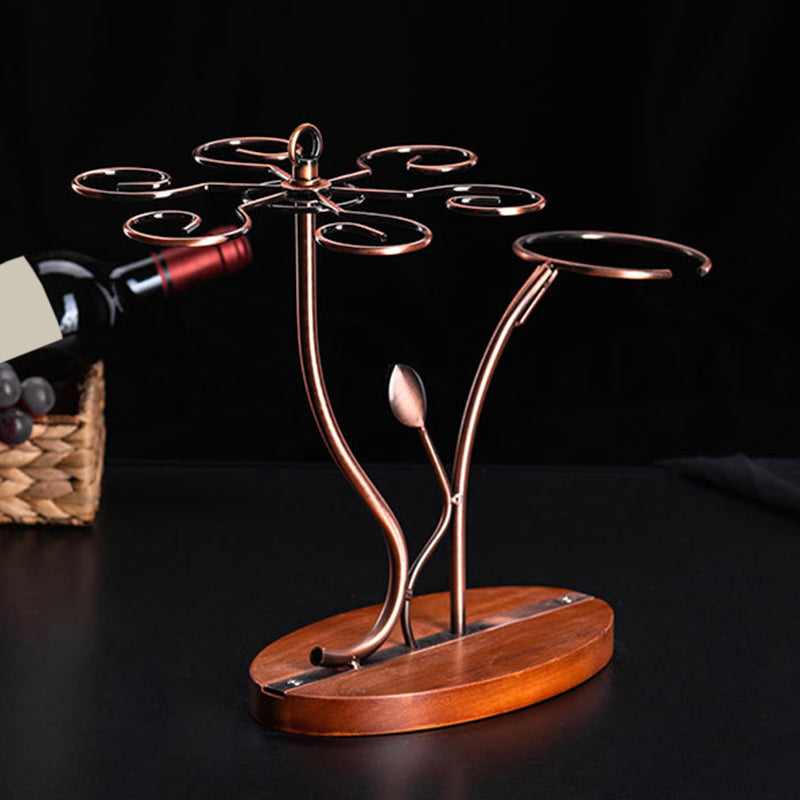 Estante de vidrio de vino de mesa contemporánea