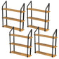 Wall Mounted Wine Bottle Rack Metal and Wood Bottle Holder for Kitchen