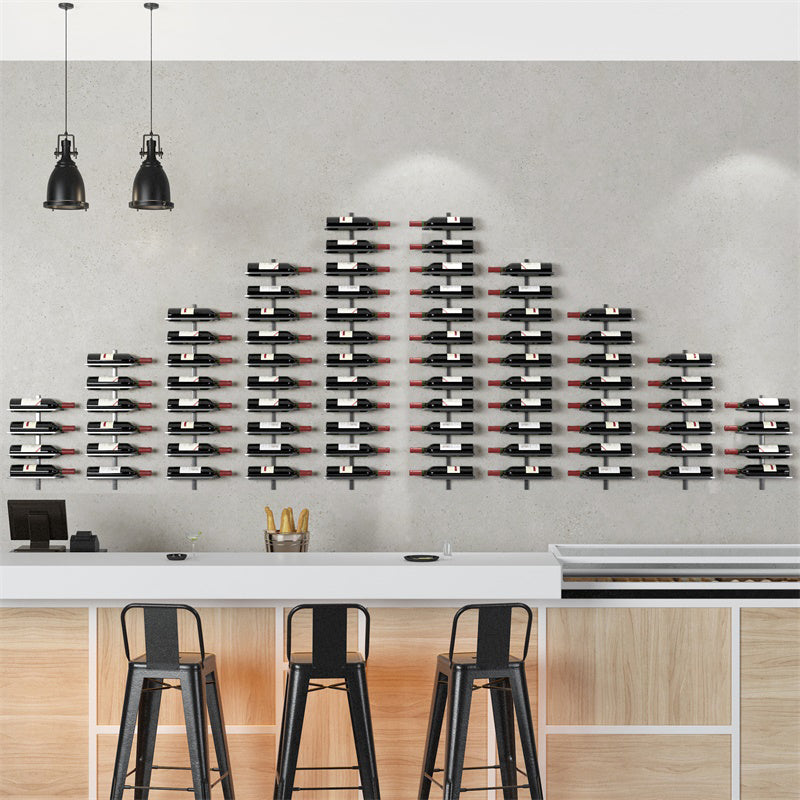 Porta del vino montato a parete bottiglia per portabottiglie in metallo contemporaneo