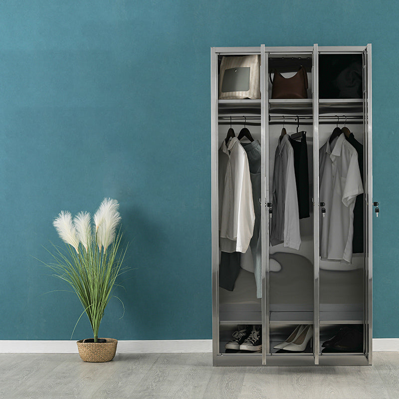 Armoire en métal pour salle de bain armoire de rangement contemporaine avec porte à charnière