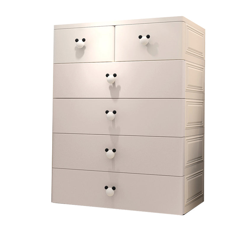 Contemporary Plastic Storage Cabinet Matte Finish Bedroom Cabinet 30"L x 15"W x 43"H White-Black Clearhalo 'Armoires & Wardrobes' 'armoires_wardrobes' 'Bedroom Furniture' 'furn' 'furn_armoires_wardrobes' 'Furniture' 6611721